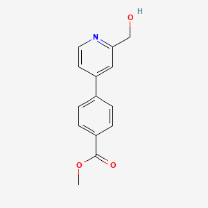 molecular formula C14H13NO3 B3759452 methyl 4-[2-(hydroxymethyl)pyridin-4-yl]benzoate 