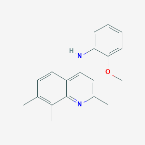 molecular formula C19H20N2O B375950 N-(2-methoxyphenyl)-2,7,8-trimethyl-4-quinolinamine 