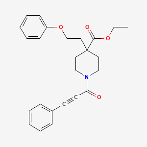 molecular formula C25H27NO4 B3759509 ethyl 4-(2-phenoxyethyl)-1-(3-phenyl-2-propynoyl)-4-piperidinecarboxylate 