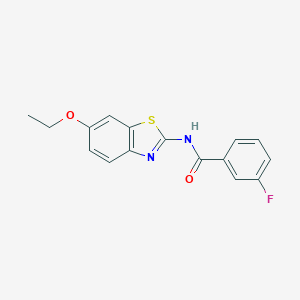 molecular formula C16H13FN2O2S B375952 N-(6-ethoxy-1,3-benzothiazol-2-yl)-3-fluorobenzamide 