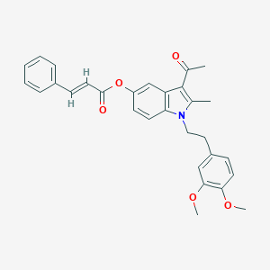 3-acetyl-1-[2-(3,4-dimethoxyphenyl)ethyl]-2-methyl-1H-indol-5-yl 3-phenylacrylate