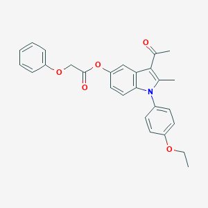 molecular formula C27H25NO5 B375969 3-acetyl-1-(4-ethoxyphenyl)-2-methyl-1H-indol-5-yl phenoxyacetate CAS No. 380643-17-4