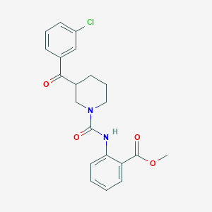 molecular formula C21H21ClN2O4 B3759716 methyl 2-({[3-(3-chlorobenzoyl)-1-piperidinyl]carbonyl}amino)benzoate 