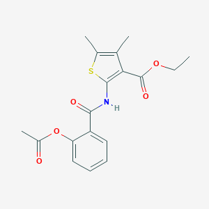 molecular formula C18H19NO5S B375975 Ethyl 2-[(2-acetyloxybenzoyl)amino]-4,5-dimethylthiophene-3-carboxylate CAS No. 461429-42-5
