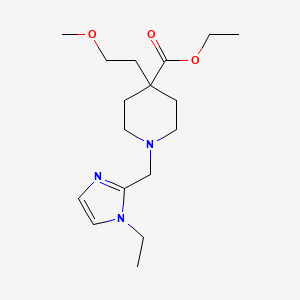 molecular formula C17H29N3O3 B3759795 ethyl 1-[(1-ethyl-1H-imidazol-2-yl)methyl]-4-(2-methoxyethyl)-4-piperidinecarboxylate 