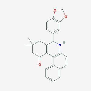 molecular formula C26H23NO3 B375981 5-(1,3-benzodioxol-5-yl)-3,3-dimethyl-3,4,5,6-tetrahydrobenzo[a]phenanthridin-1(2H)-one CAS No. 333344-49-3