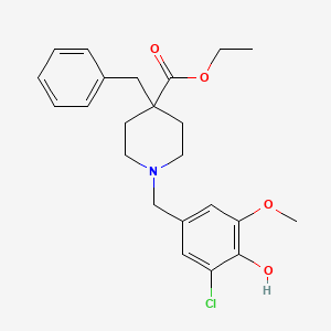 molecular formula C23H28ClNO4 B3759815 ethyl 4-benzyl-1-(3-chloro-4-hydroxy-5-methoxybenzyl)-4-piperidinecarboxylate 