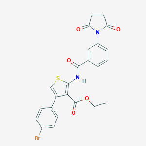 molecular formula C24H19BrN2O5S B375982 Ethyl 4-(4-bromophenyl)-2-[[3-(2,5-dioxopyrrolidin-1-yl)benzoyl]amino]thiophene-3-carboxylate CAS No. 380643-34-5