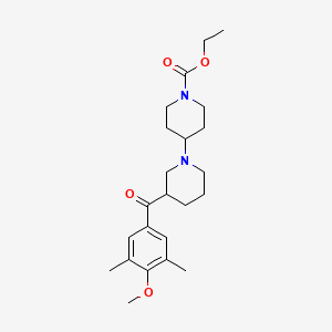 molecular formula C23H34N2O4 B3759881 ethyl 3-(4-methoxy-3,5-dimethylbenzoyl)-1,4'-bipiperidine-1'-carboxylate 