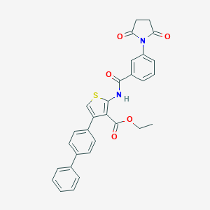 molecular formula C30H24N2O5S B375990 Ethyl 2-[[3-(2,5-dioxopyrrolidin-1-yl)benzoyl]amino]-4-(4-phenylphenyl)thiophene-3-carboxylate CAS No. 380643-35-6