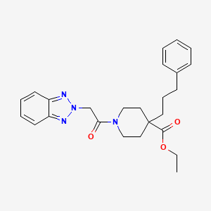 molecular formula C25H30N4O3 B3759924 ethyl 1-(2H-1,2,3-benzotriazol-2-ylacetyl)-4-(3-phenylpropyl)-4-piperidinecarboxylate 