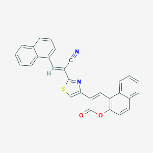 molecular formula C29H16N2O2S B375993 3-(1-naphthyl)-2-[4-(3-oxo-3H-benzo[f]chromen-2-yl)-1,3-thiazol-2-yl]acrylonitrile 