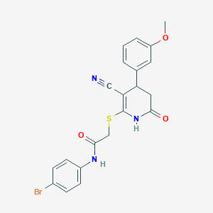 molecular formula C21H18BrN3O3S B375994 N-(4-bromophenyl)-2-[[5-cyano-4-(3-methoxyphenyl)-2-oxo-3,4-dihydro-1H-pyridin-6-yl]sulfanyl]acetamide CAS No. 332051-32-8