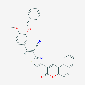 3-[3-(benzyloxy)-4-methoxyphenyl]-2-[4-(3-oxo-3H-benzo[f]chromen-2-yl)-1,3-thiazol-2-yl]acrylonitrile