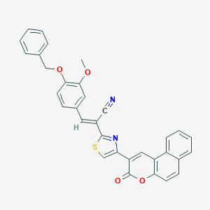 3-[4-(benzyloxy)-3-methoxyphenyl]-2-[4-(3-oxo-3H-benzo[f]chromen-2-yl)-1,3-thiazol-2-yl]acrylonitrile