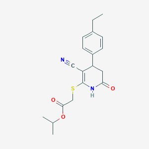 Isopropyl {[3-cyano-4-(4-ethylphenyl)-6-oxo-1,4,5,6-tetrahydro-2-pyridinyl]sulfanyl}acetate