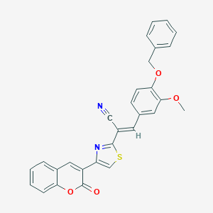 (2E)-3-[4-(benzyloxy)-3-methoxyphenyl]-2-[4-(2-oxo-2H-chromen-3-yl)-1,3-thiazol-2-yl]prop-2-enenitrile