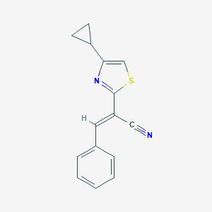 (2E)-2-(4-cyclopropyl-1,3-thiazol-2-yl)-3-phenylprop-2-enenitrile