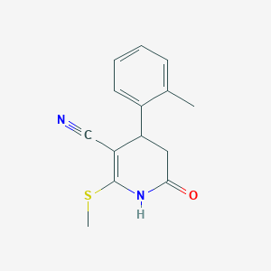 molecular formula C14H14N2OS B376007 2-Methylsulfanyl-6-oxo-4-o-tolyl-1,4,5,6-tetrahydro-pyridine-3-carbonitrile 
