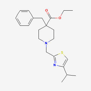 molecular formula C22H30N2O2S B3760126 ethyl 4-benzyl-1-[(4-isopropyl-1,3-thiazol-2-yl)methyl]-4-piperidinecarboxylate 