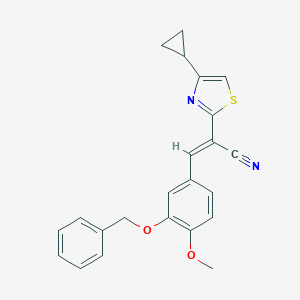 molecular formula C23H20N2O2S B376016 3-[3-(Benzyloxy)-4-methoxyphenyl]-2-(4-cyclopropyl-1,3-thiazol-2-yl)acrylonitrile 