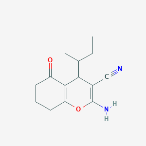 molecular formula C14H18N2O2 B376019 2-amino-4-(sec-butyl)-5-oxo-5,6,7,8-tetrahydro-4H-chromene-3-carbonitrile 