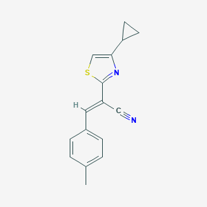 2-(4-Cyclopropyl-1,3-thiazol-2-yl)-3-(4-methylphenyl)acrylonitrile