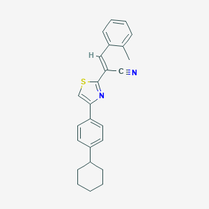 2-[4-(4-Cyclohexylphenyl)-1,3-thiazol-2-yl]-3-(2-methylphenyl)acrylonitrile