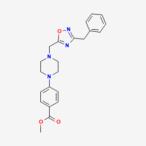 molecular formula C22H24N4O3 B3760272 methyl 4-{4-[(3-benzyl-1,2,4-oxadiazol-5-yl)methyl]-1-piperazinyl}benzoate 