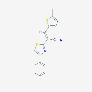 molecular formula C18H14N2S2 B376028 2-[4-(4-Methylphenyl)-1,3-thiazol-2-yl]-3-(5-methyl-2-thienyl)acrylonitrile 