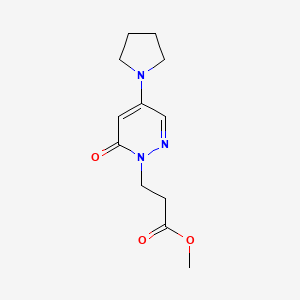 molecular formula C12H17N3O3 B3760312 Methyl 3-(6-oxo-4-pyrrolidin-1-ylpyridazin-1-yl)propanoate 