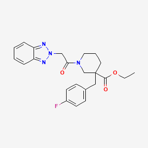 molecular formula C23H25FN4O3 B3760386 ethyl 1-(2H-1,2,3-benzotriazol-2-ylacetyl)-3-(4-fluorobenzyl)-3-piperidinecarboxylate 