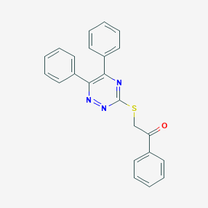 molecular formula C23H17N3OS B376044 2-[(5,6-Diphenyl-1,2,4-triazin-3-yl)sulfanyl]-1-phenylethanone 