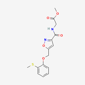 molecular formula C15H16N2O5S B3760449 methyl N-[(5-{[2-(methylthio)phenoxy]methyl}-3-isoxazolyl)carbonyl]glycinate 