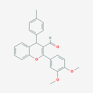 molecular formula C25H22O4 B376053 2-(3,4-dimethoxyphenyl)-4-(4-methylphenyl)-4H-chromene-3-carbaldehyde 