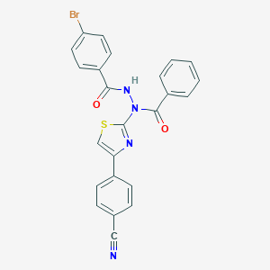 N'-(4-bromobenzoyl)-N-[4-(4-cyanophenyl)-1,3-thiazol-2-yl]benzohydrazide