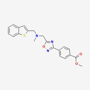 molecular formula C21H19N3O3S B3760579 methyl 4-(5-{[(1-benzothien-2-ylmethyl)(methyl)amino]methyl}-1,2,4-oxadiazol-3-yl)benzoate 