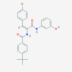 N-{2-(4-bromophenyl)-1-[(3-hydroxyanilino)carbonyl]vinyl}-4-tert-butylbenzamide