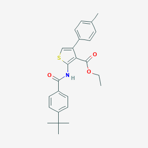 molecular formula C25H27NO3S B376068 Ethyl 2-[(4-tert-butylbenzoyl)amino]-4-(4-methylphenyl)thiophene-3-carboxylate CAS No. 312939-79-0