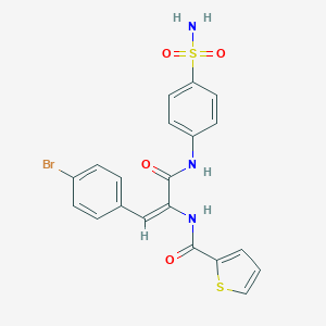 molecular formula C20H16BrN3O4S2 B376070 N-[1-{[4-(aminosulfonyl)anilino]carbonyl}-2-(4-bromophenyl)vinyl]-2-thiophenecarboxamide 
