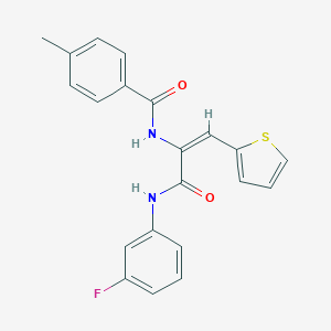 molecular formula C21H17FN2O2S B376074 N-[1-[(3-fluoroanilino)carbonyl]-2-(2-thienyl)vinyl]-4-methylbenzamide 