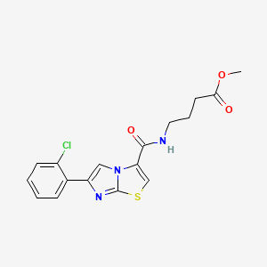 molecular formula C17H16ClN3O3S B3760740 methyl 4-({[6-(2-chlorophenyl)imidazo[2,1-b][1,3]thiazol-3-yl]carbonyl}amino)butanoate 