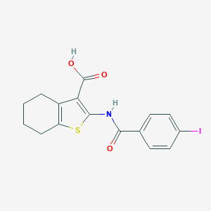 molecular formula C16H14INO3S B376077 2-[(4-Iodobenzoyl)amino]-4,5,6,7-tetrahydro-1-benzothiophene-3-carboxylic acid CAS No. 342378-83-0