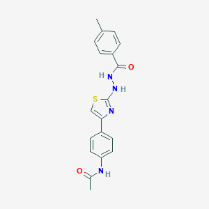 N-(4-{2-[2-(4-methylbenzoyl)hydrazino]-1,3-thiazol-4-yl}phenyl)acetamide
