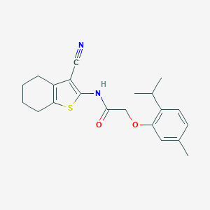 molecular formula C21H24N2O2S B376103 N-(3-cyano-4,5,6,7-tetrahydro-1-benzothien-2-yl)-2-(2-isopropyl-5-methylphenoxy)acetamide 
