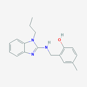 molecular formula C18H21N3O B376104 4-methyl-2-{[(1-propyl-1H-benzimidazol-2-yl)amino]methyl}phenol CAS No. 364619-67-0