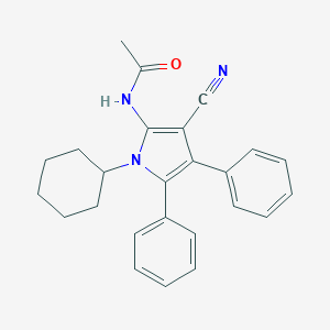 molecular formula C25H25N3O B376106 N-(3-cyano-1-cyclohexyl-4,5-diphenyl-1H-pyrrol-2-yl)acetamide CAS No. 325822-13-7
