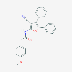 N-(3-cyano-4,5-diphenylfuran-2-yl)-2-(4-methoxyphenyl)acetamide