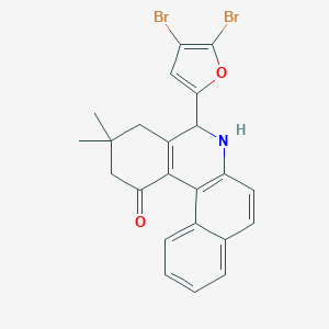 molecular formula C23H19Br2NO2 B376111 5-(4,5-dibromo-2-furyl)-3,3-dimethyl-3,4,5,6-tetrahydrobenzo[a]phenanthridin-1(2H)-one 