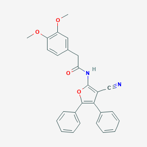 N-(3-cyano-4,5-diphenylfuran-2-yl)-2-(3,4-dimethoxyphenyl)acetamide